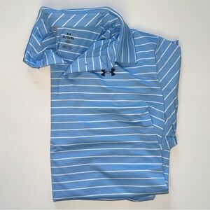 Under Armour Men's Light Blue Striped Polo
